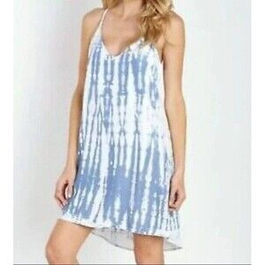 Anthropology Cloth & Stone Dress Size M Mini Shift Tie Dye Blue